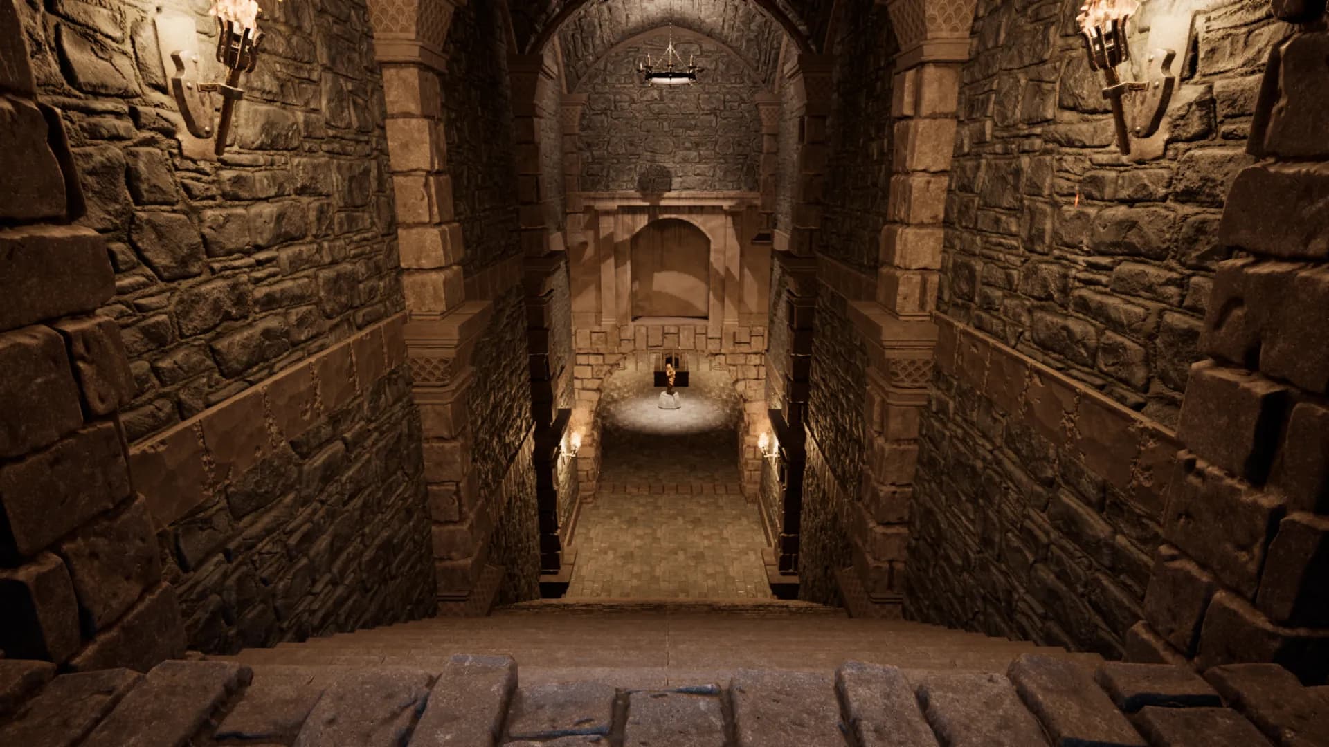 Screenshot 7: Revealed stairway to the treasure after a hidden wall comes down