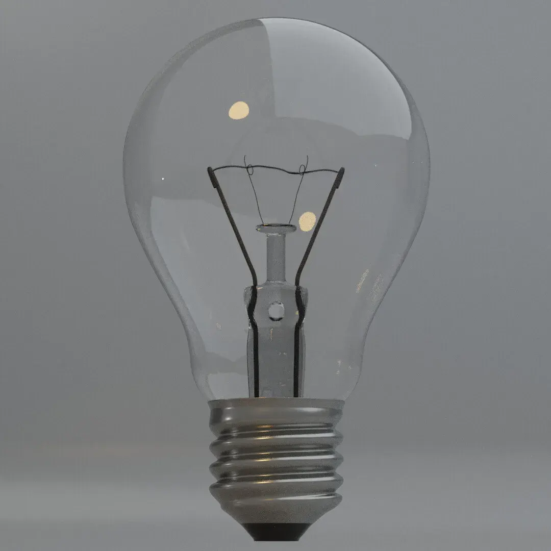 Render of a lightbulb with different lighting