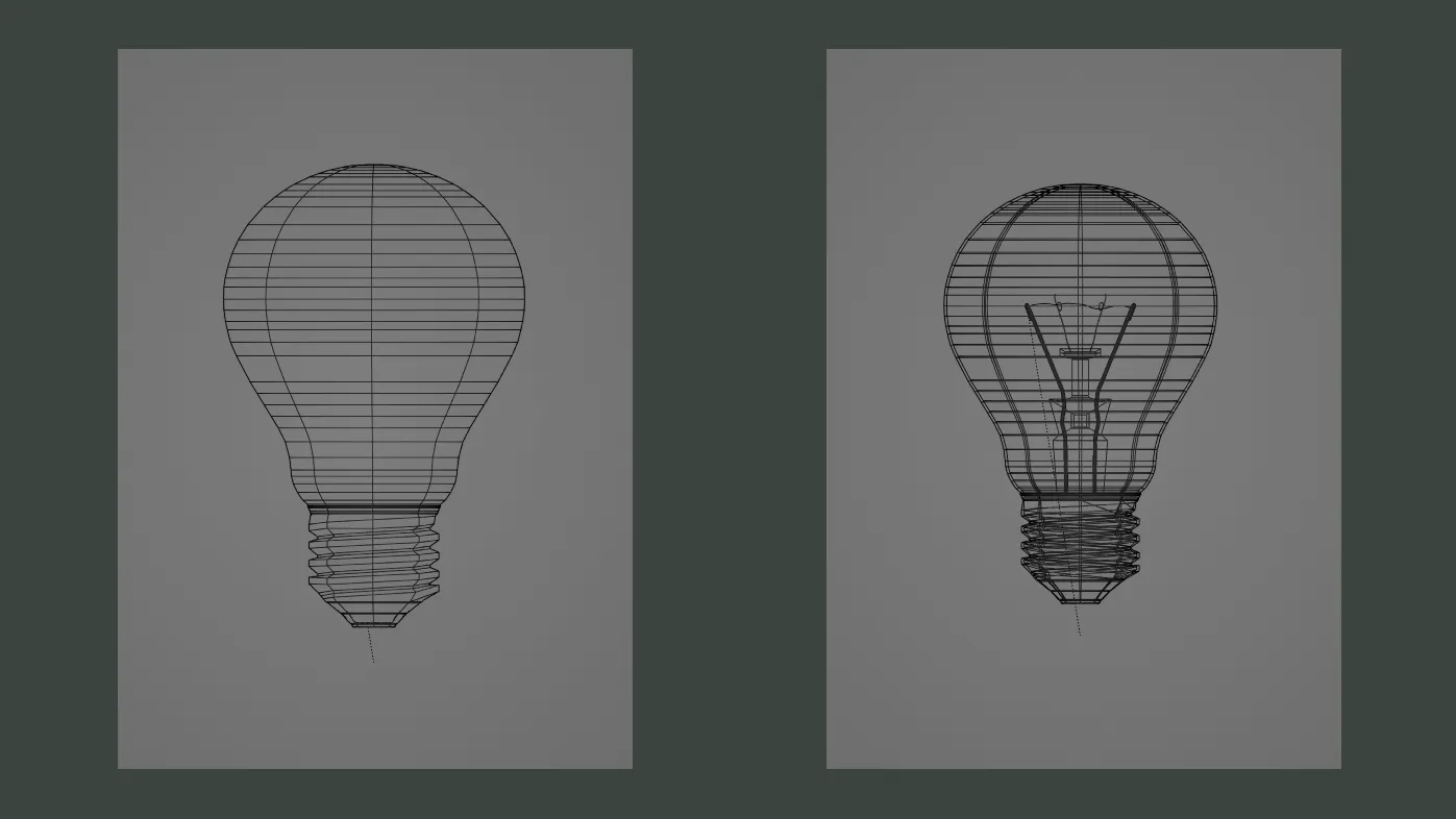 Wireframe of the lightbulb