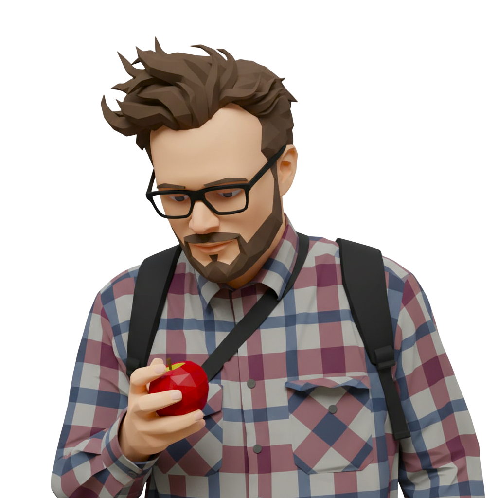 Me, holding an apple.